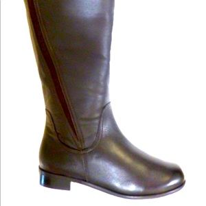 Rose Petals Wide Calf Leather Trudy Boots-Sz 7.5W